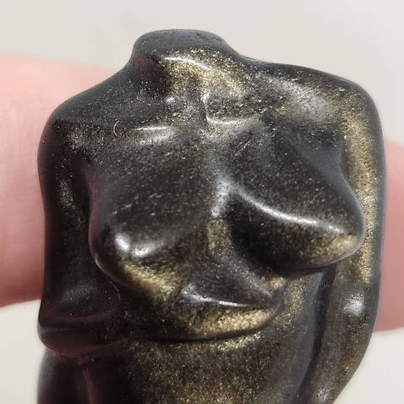 Reserved! Gold Sheen Obsidian Mothers Body Pregnant Crystal Carving. - Picture 7 of 8